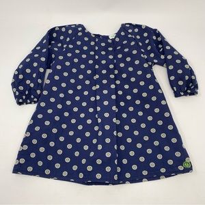 Margherita Happy Sun Swing Dress Navy Blue Cotton 18 Months